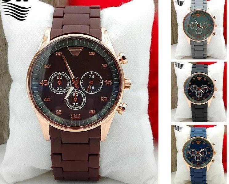 Men's Stainless Steel Analog Watch Brown Grey Black Blue