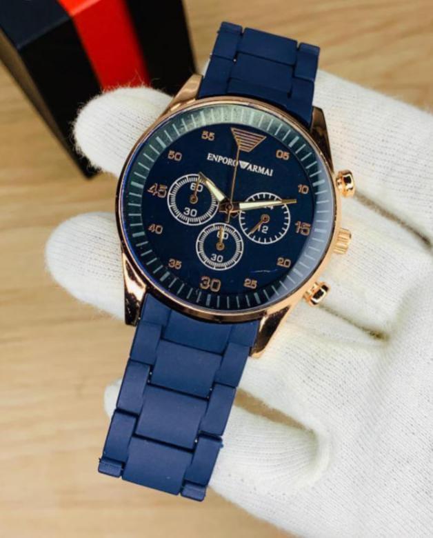 Men's Stainless Steel Analog Watch Brown Grey Black Blue
