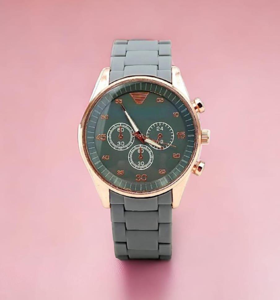Men's Stainless Steel Analog Watch Brown Grey Black Blue