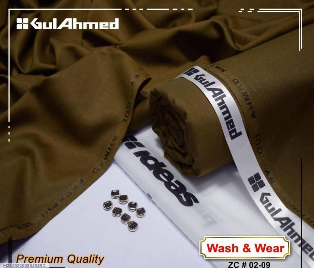 Men's Wash & Wear Brown Plain Suit Brown