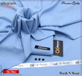 Sky Blue Wash & Wear Plain Suit for Men