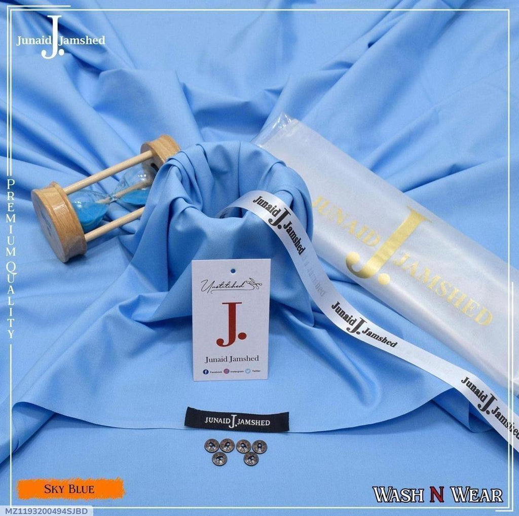 Men's Sky Blue Wash & Wear Unstitched Suit