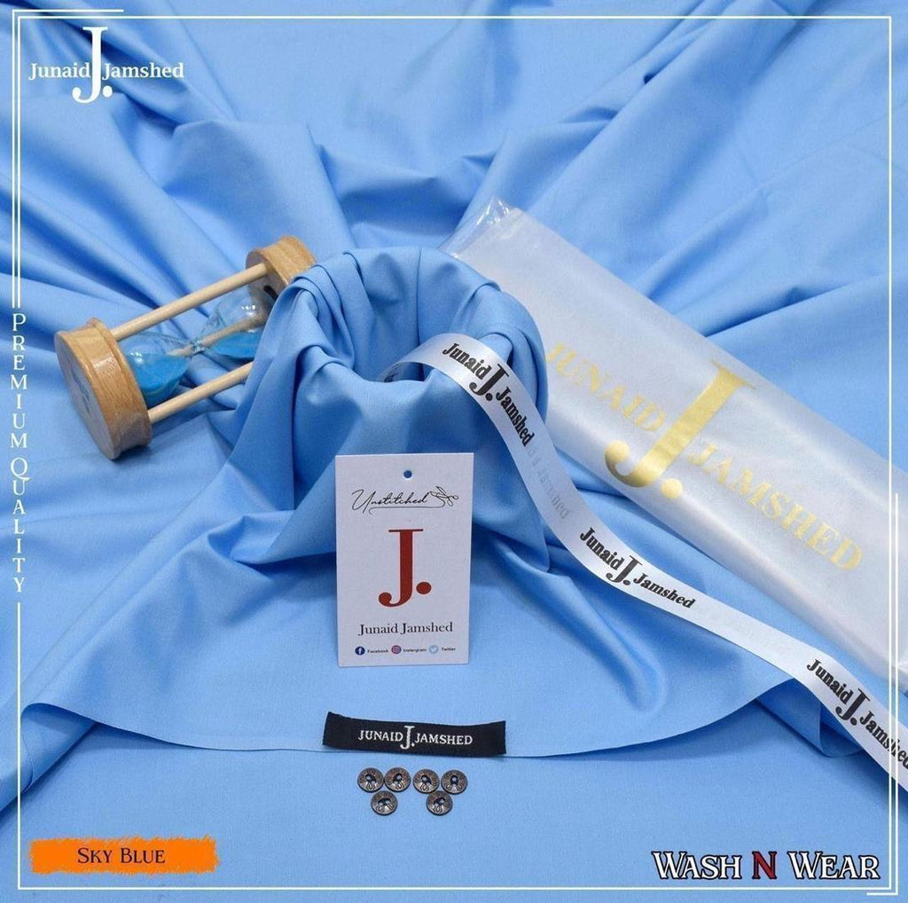 Men's Sky Blue Wash & Wear Unstitched Suit