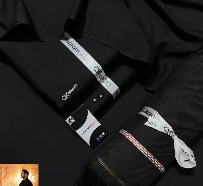 Black Wash & Wear Men Suit Winter Ready