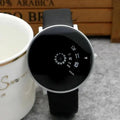 Black Leather Strap Analogue Watch for Men Women