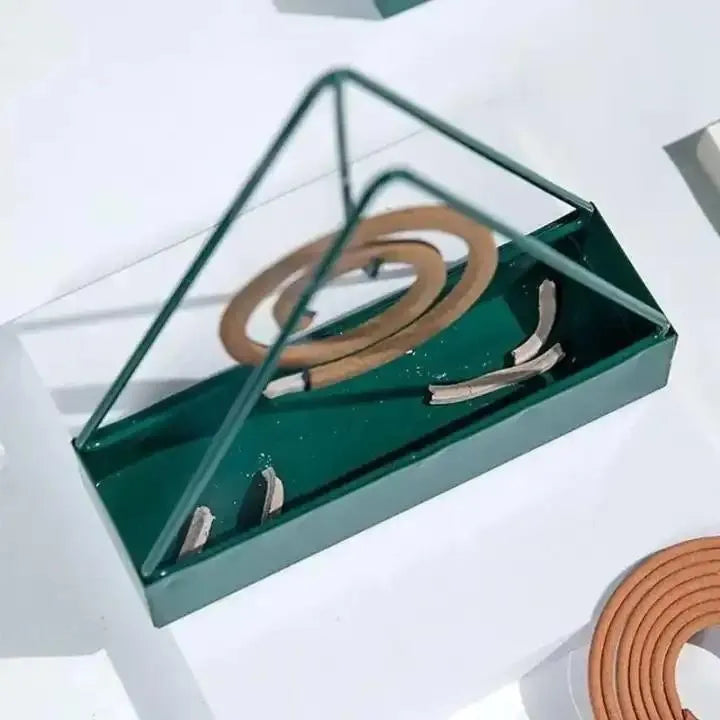 Mosquito Coil Stand Black Triangle Metal Home Decor