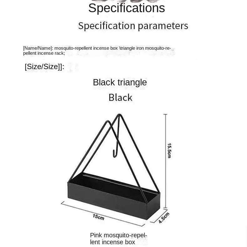 Mosquito Coil Stand Black Triangle Metal Home Decor