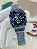 Men's Black Steel Chain Watch 26mm Round