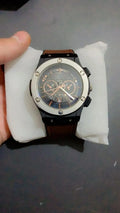 Men's Brown Leather Chronograph Watch
