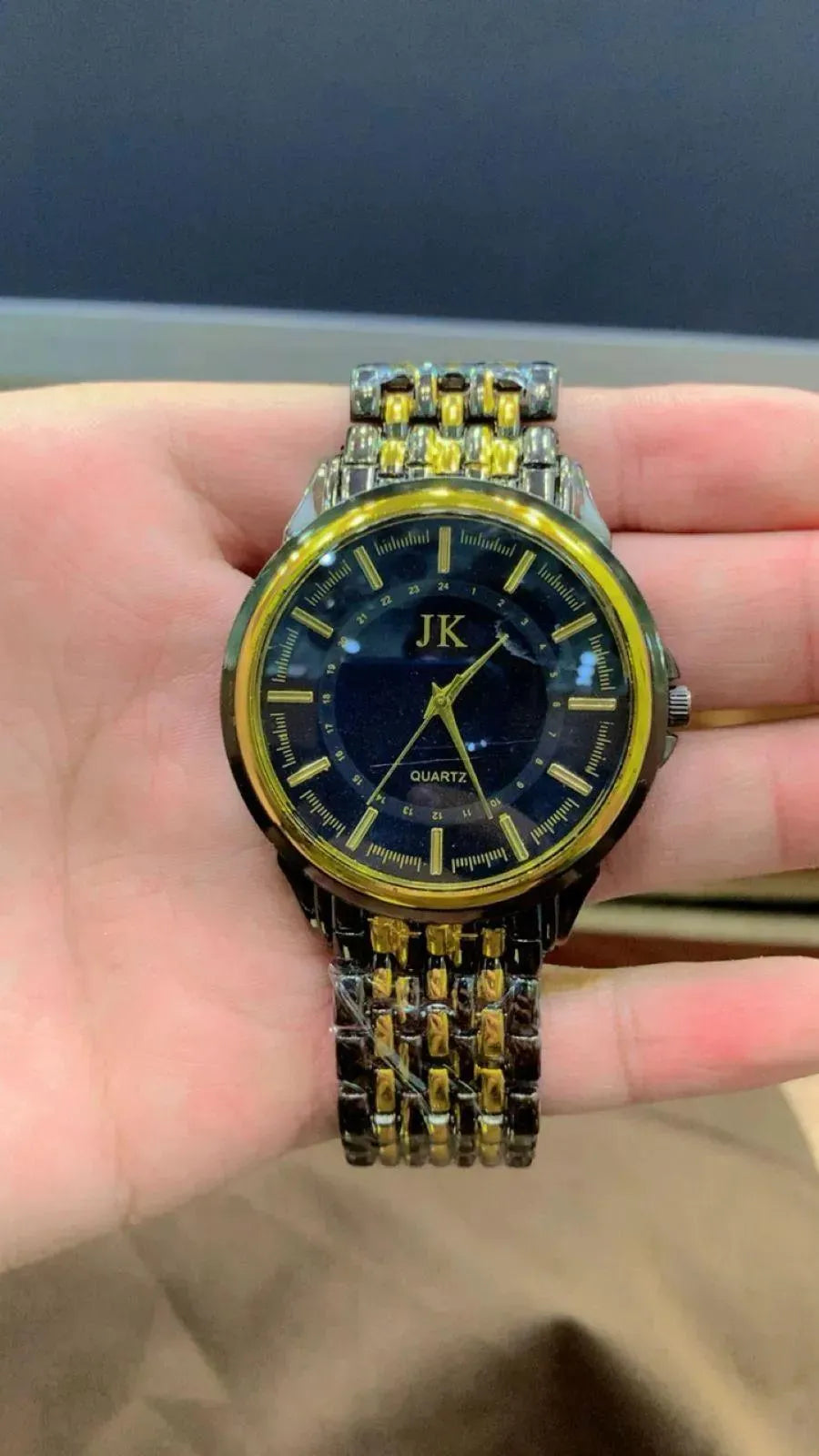 Men's Two-Tone Gold Silver Watch with Diamond Bracelet