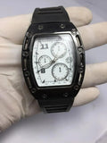 Black Square Chronograph Watch for Men with Date & Tachymeter