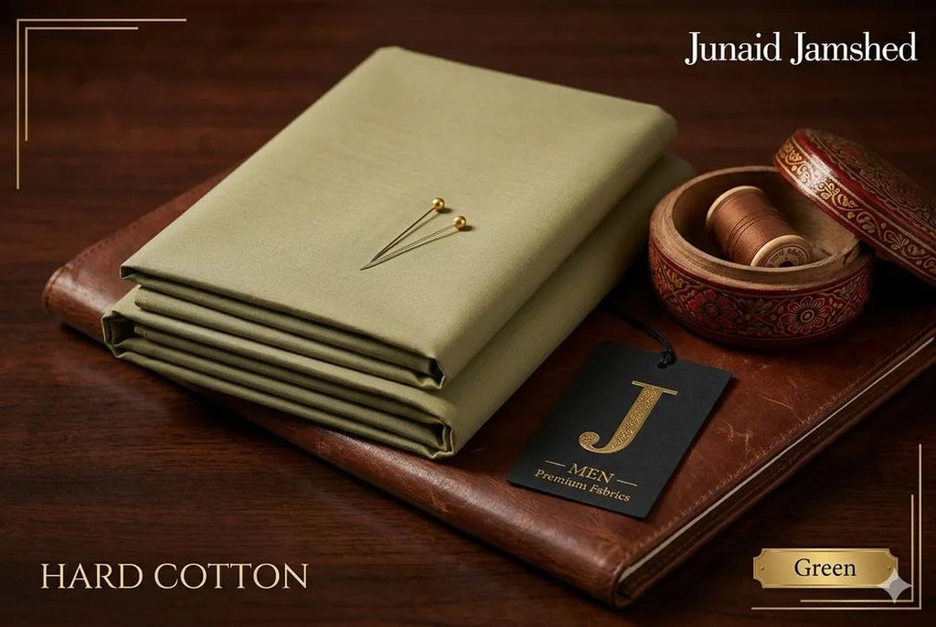 Junaid Jamshed Hard Cotton Green Suit 4.5m
