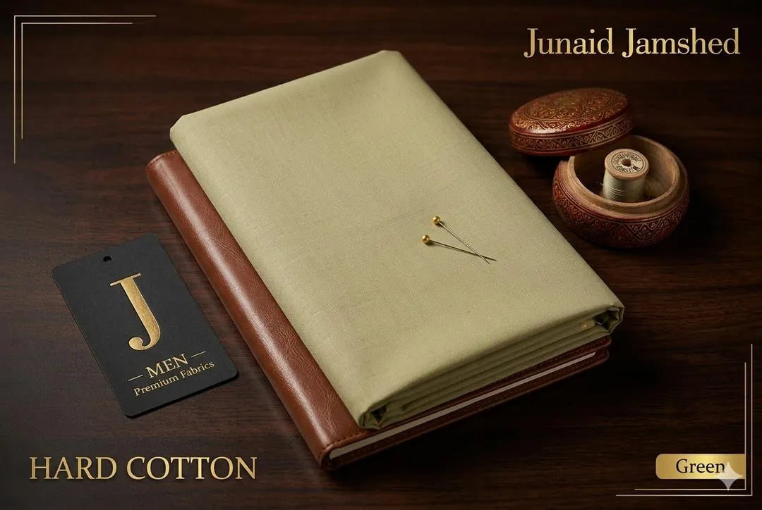 Junaid Jamshed Hard Cotton Green Suit 4.5m