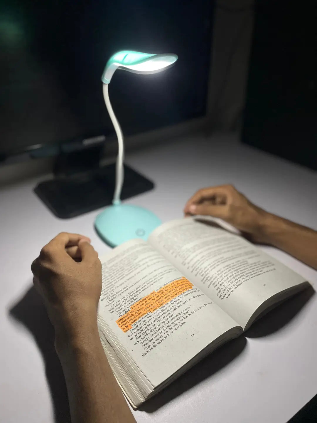 LED Desk Lamp for Study & Bedroom USB Rechargeable Eye Caring Light 360° Flexible Arm 3 Modes Night Table Lamp & Student Reading Light