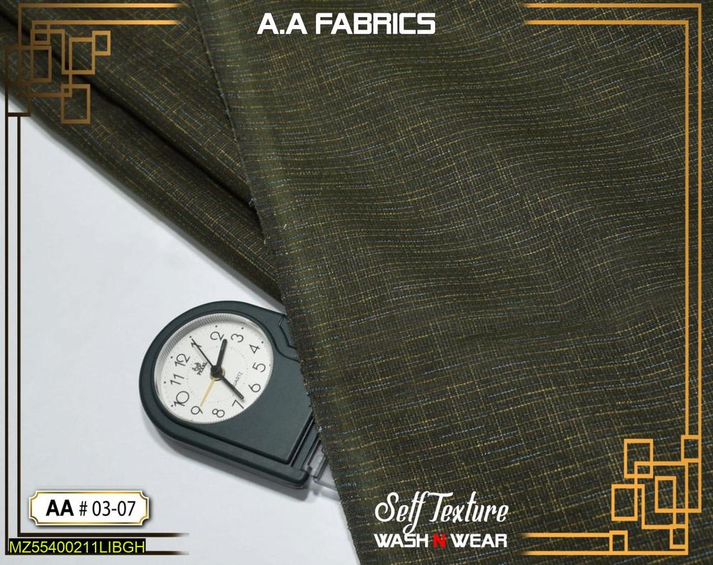 Premium Cotton Self-Texture Suit for Men Green Wash & Wear