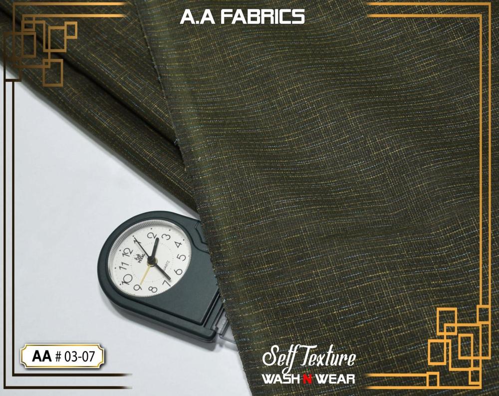 Premium Cotton Self-Texture Suit for Men Green Wash & Wear