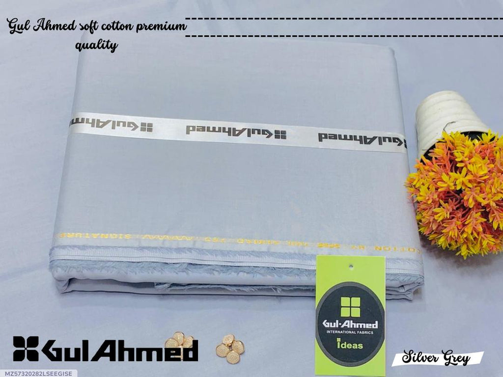 Gul Ahmed Cotton Suit Silver Grey Summer
