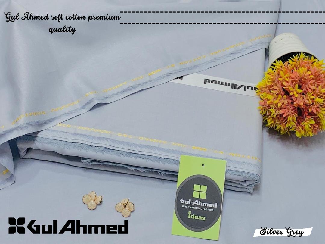 Gul Ahmed Cotton Suit Silver Grey Summer