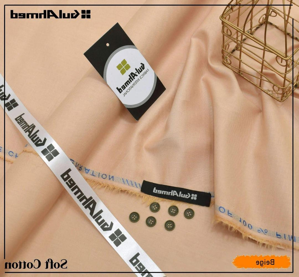 Beige Soft Cotton Suit for Men Summer Wear