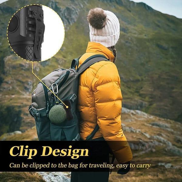 Rechargeable LED Torch Light Black Type-C Camping Hiking Emergency Light
