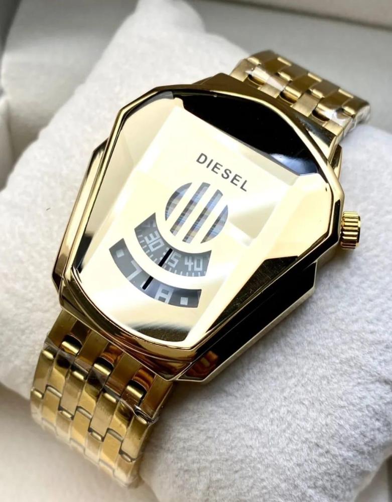 Gold Diesel Digital Watch for Men