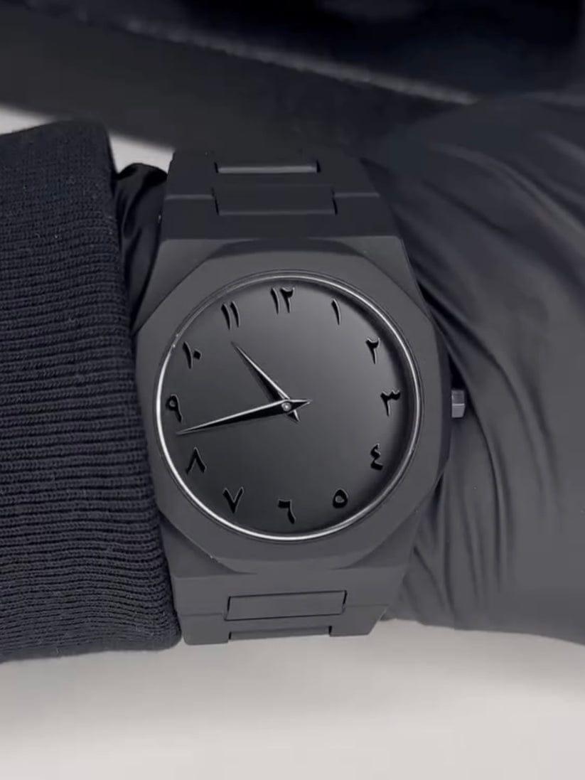 Black Matte Chain Strap Watch for Men Women