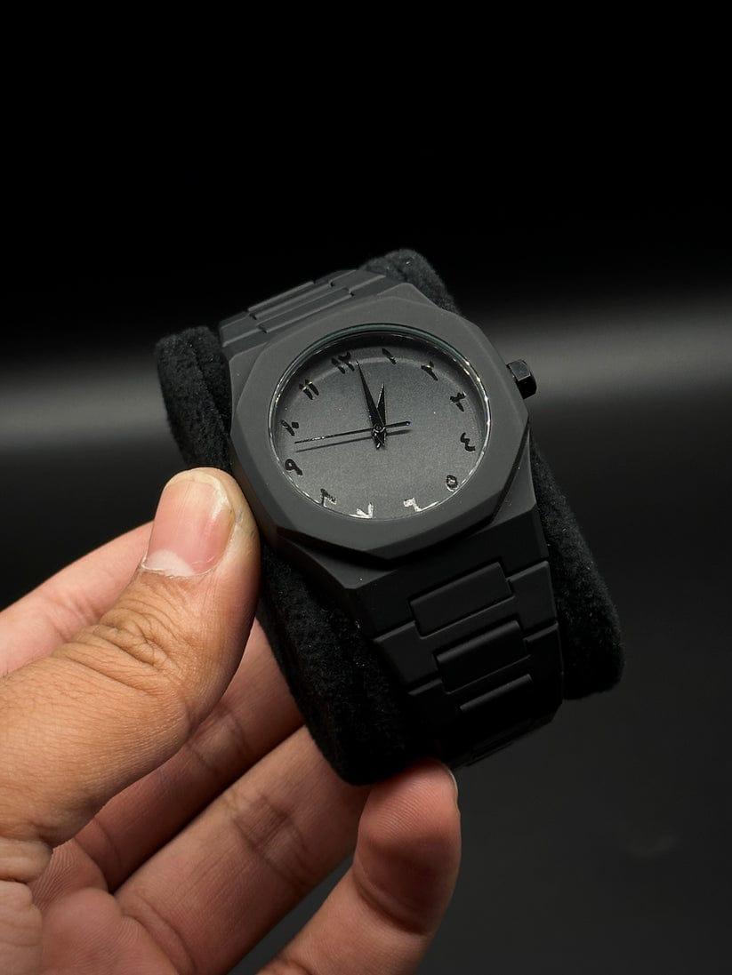 Black Matte Chain Strap Watch for Men Women