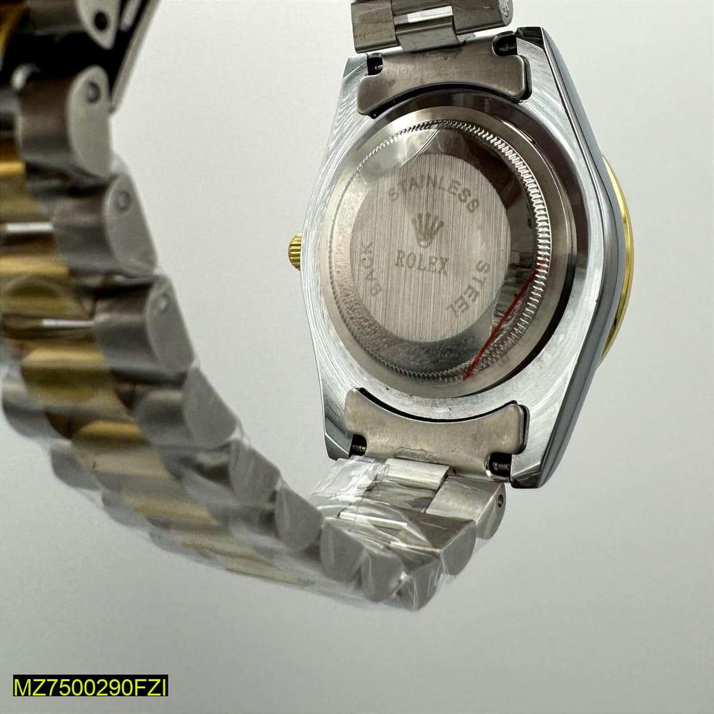 Men's Gold Silver Two Tone Watch with Date Window