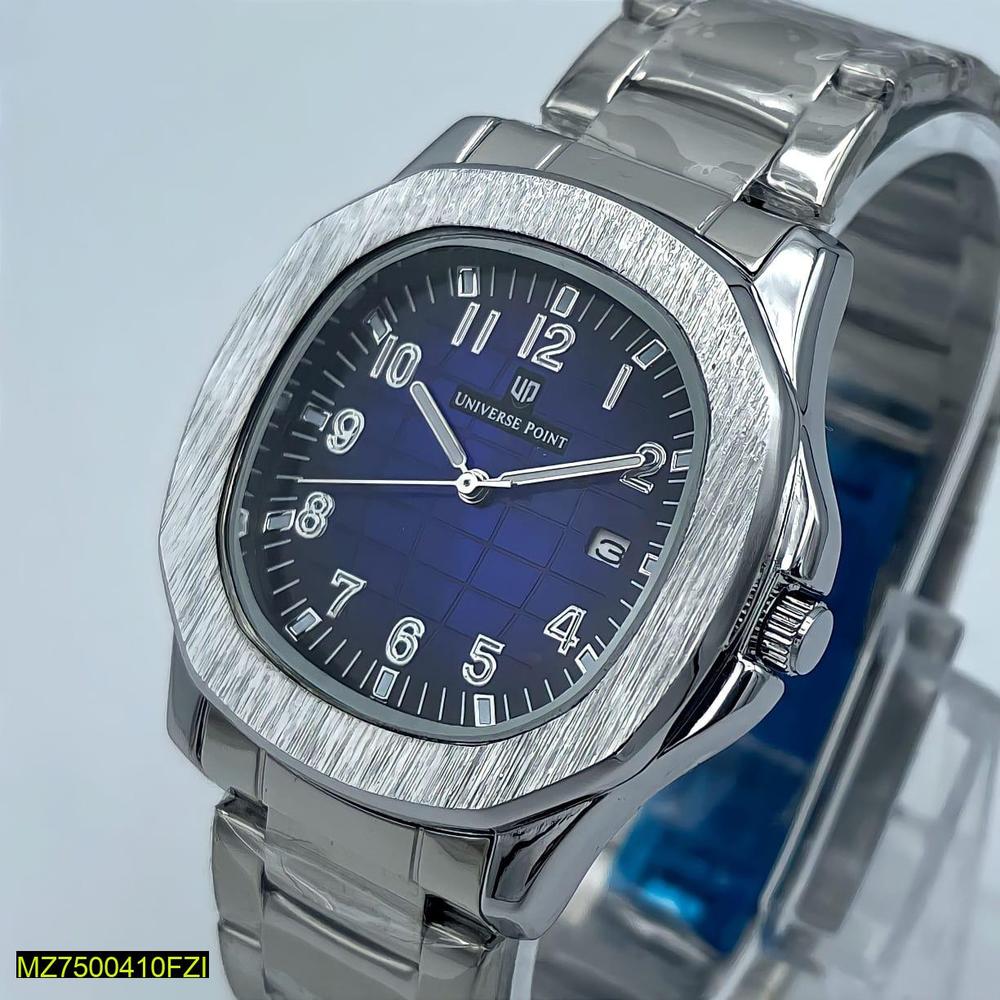 Men's Stainless Steel Watch Blue Dial Quartz Movement