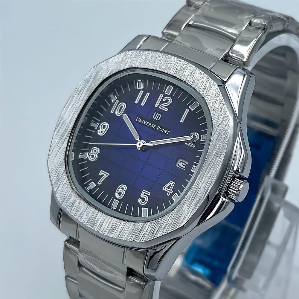 Men's Stainless Steel Watch Blue Dial Quartz Movement