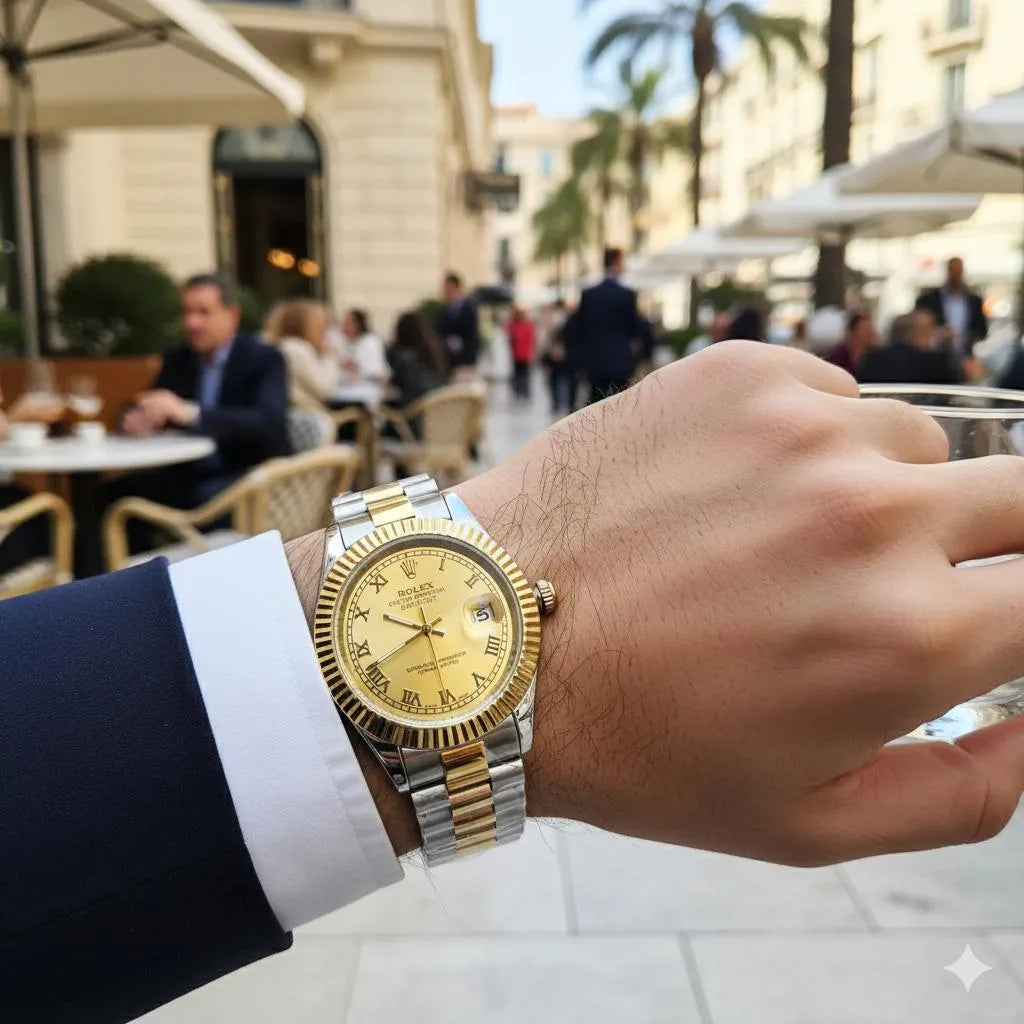 Men's Rolex Submarmer Gold Stainless Steel Watch