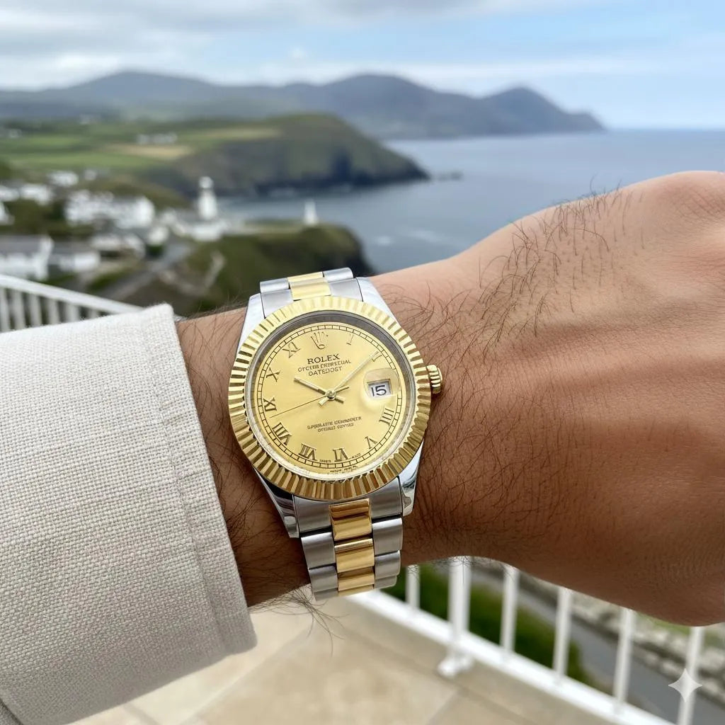 Men's Rolex Submarmer Gold Stainless Steel Watch