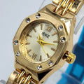 Women's Gold Octagonal Watch with Diamond Accents