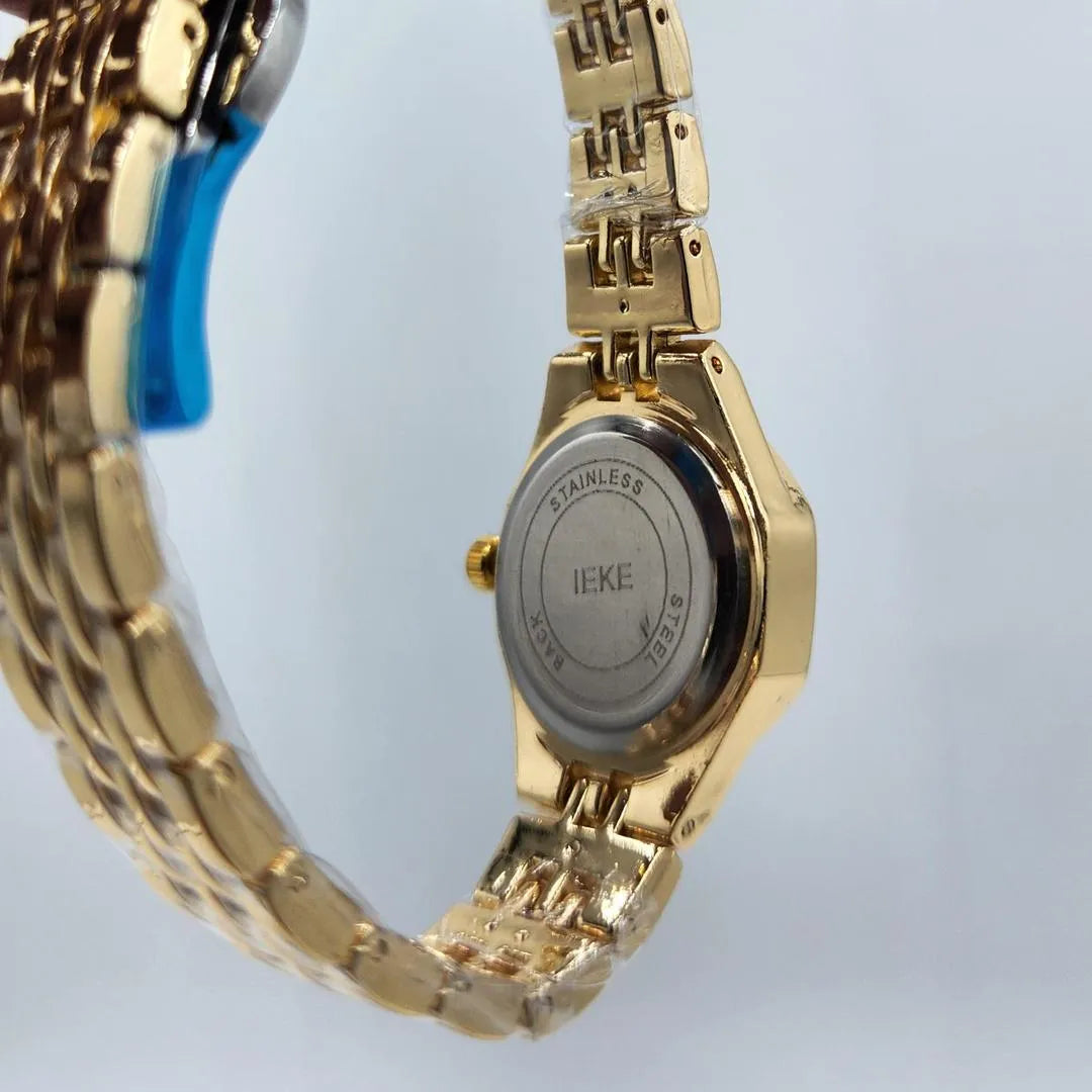 Women's Gold Octagonal Watch with Diamond Accents