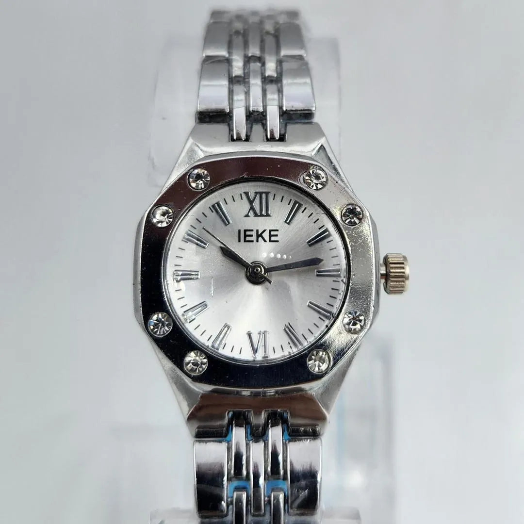 IKEA Stainless Steel Octagonal Watch with Crystal Studded Dial