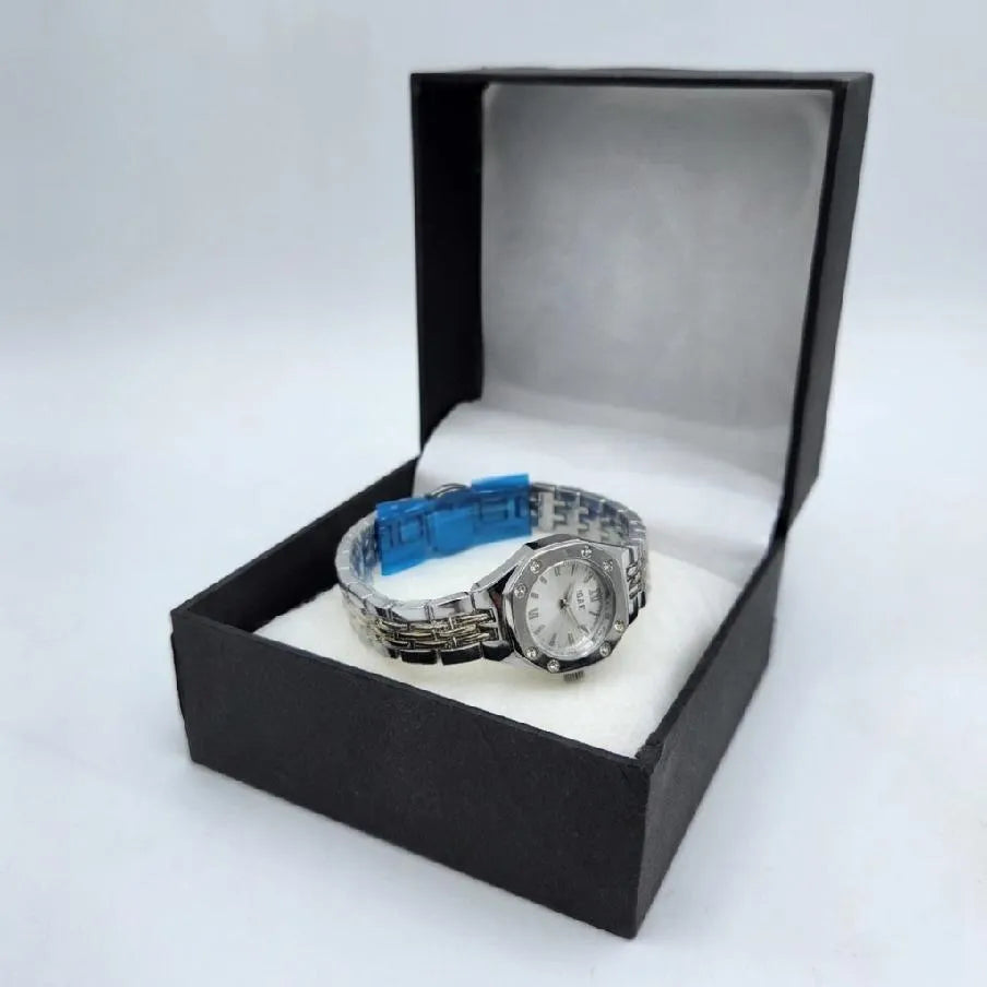 IKEA Stainless Steel Octagonal Watch with Crystal Studded Dial