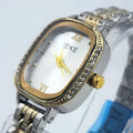 IEKE Women's Stainless Steel Watch Gold Silver Crystal Bezel