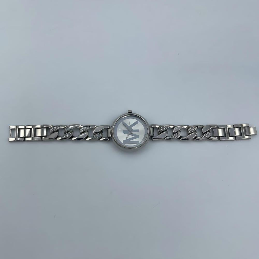 Analog Women's Stainless Steel Watch MK Logo Silver