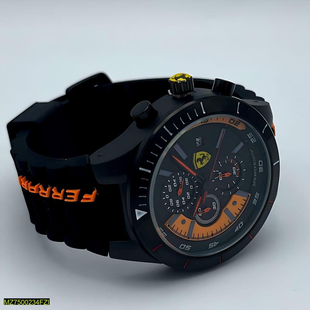 Ferrari Style Black Orange Watch for Men