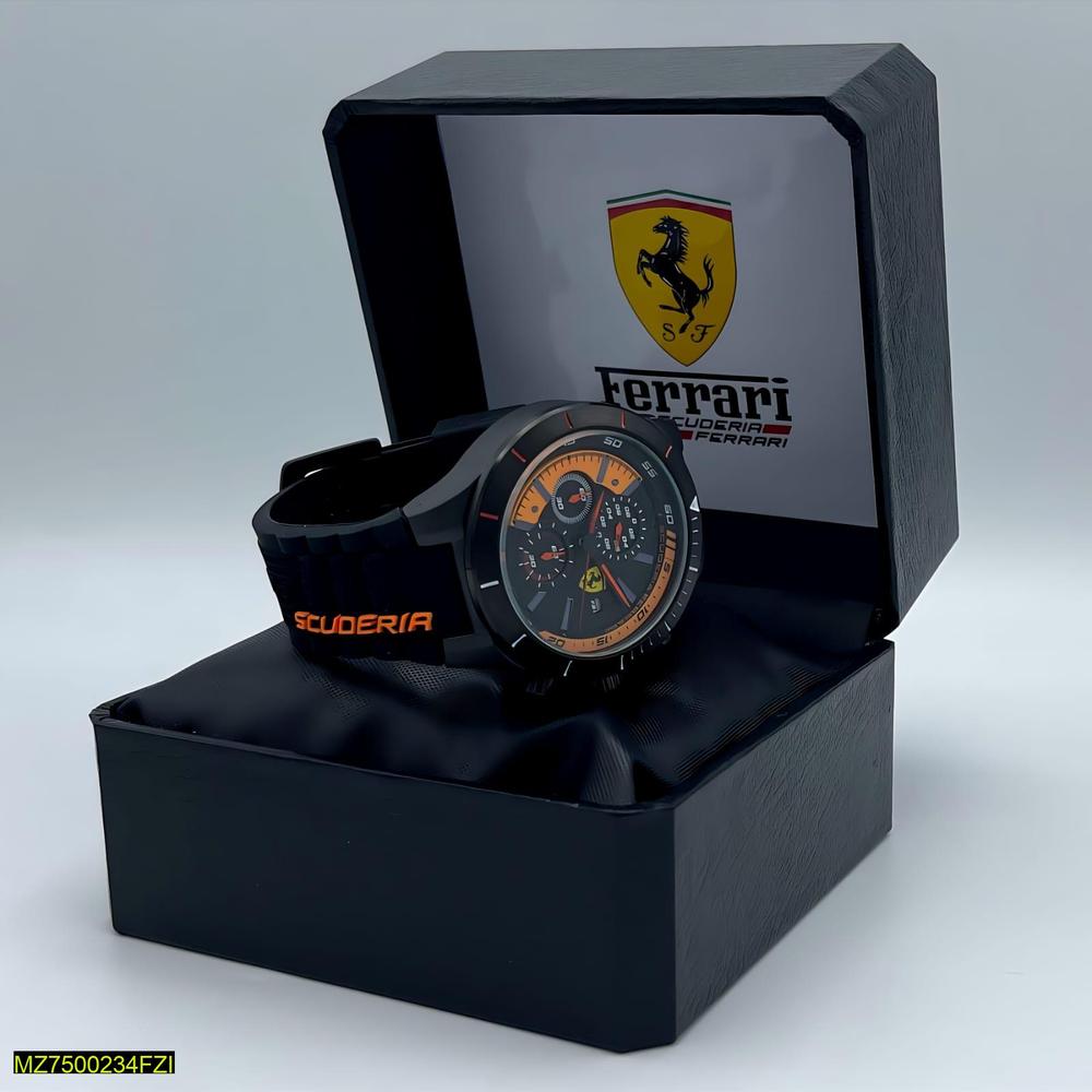 Ferrari Style Black Orange Watch for Men